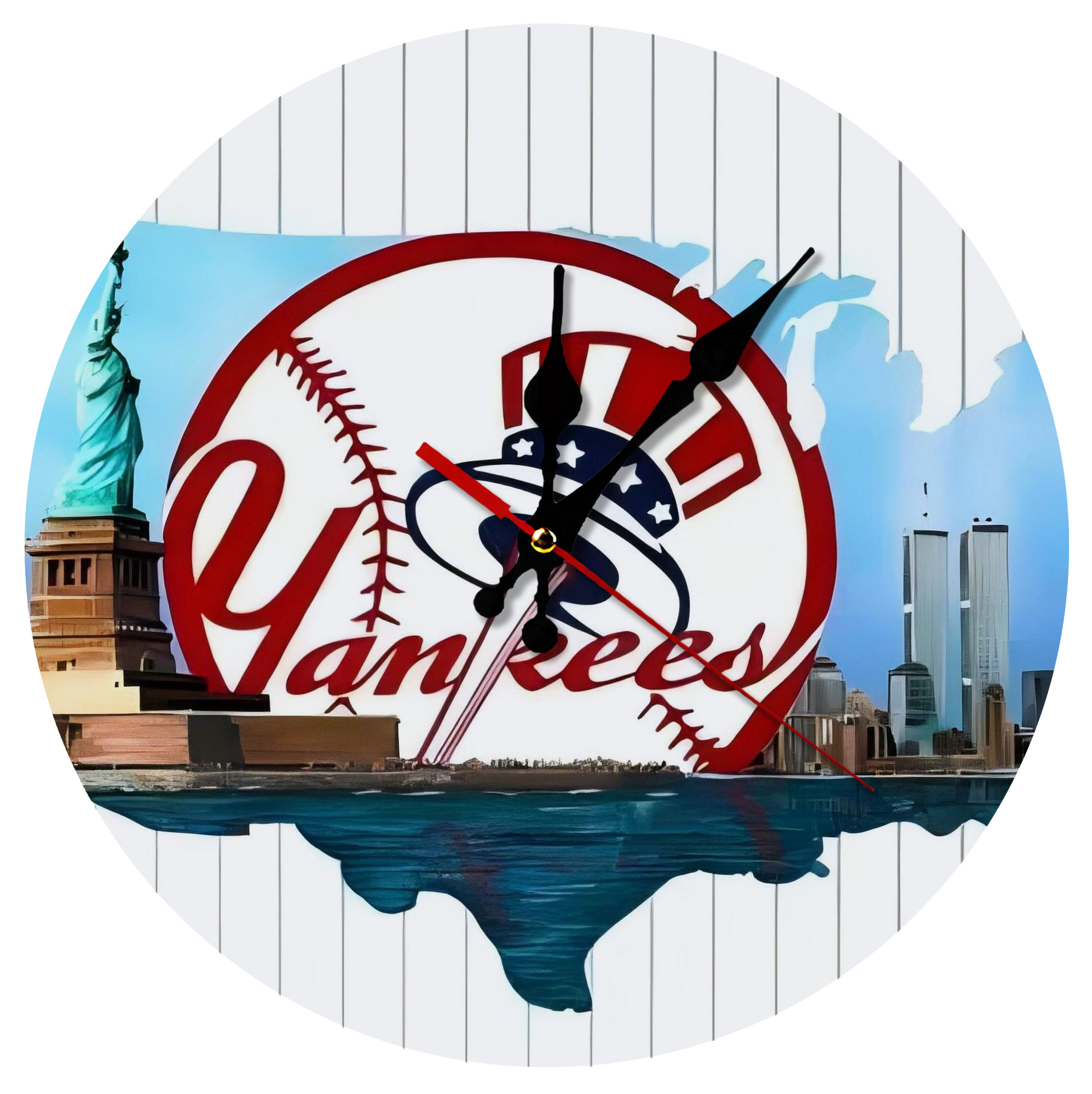 New York Yankees 352 Silent Round Wall Clock – Modern & Stylish DIY Design, Durable Wood Construction, Easy To Install – Perfect For Office, Bedroom, Living Room, And More